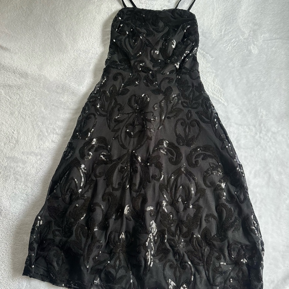 Elegant Black Sequin Dress